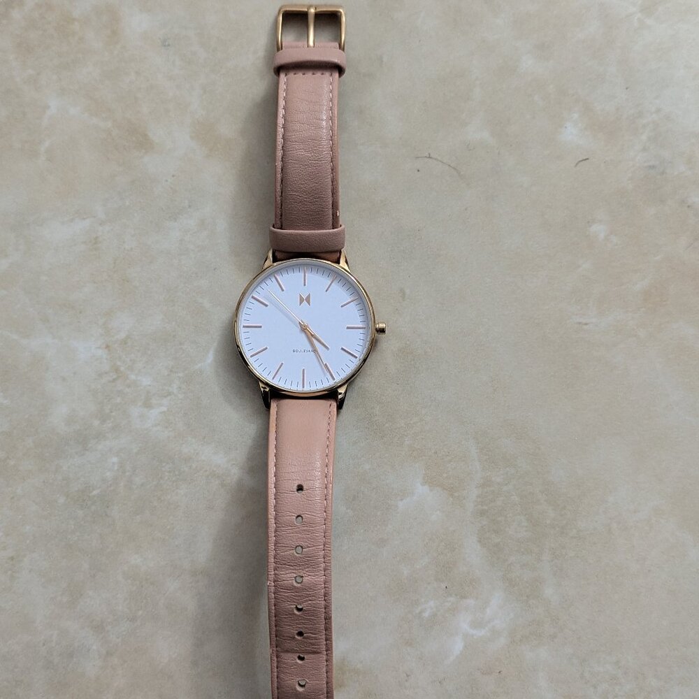 MVMT Boulevard Sunset Women B18 Dress MOP Dial Pink Leather Quartz 38mm Watch